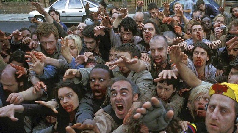 Create meme: Zombie invasion The walking dead, panic in the crowd, zombies are real