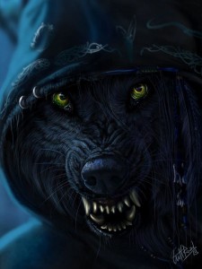 Create meme: black wolf werewolf, wolf
