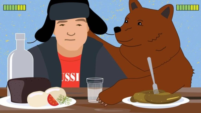 Create meme: soviet stereotypes, russia vodka bear balalaika, balalaika bear