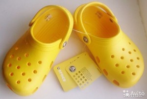 Create meme: yellow, beach shoes, crocs