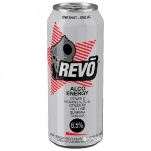 Создать мем: revo alco energy, рево алкогольный напиток, энергетический напиток revo lemon т / л 0,5л 8,5%