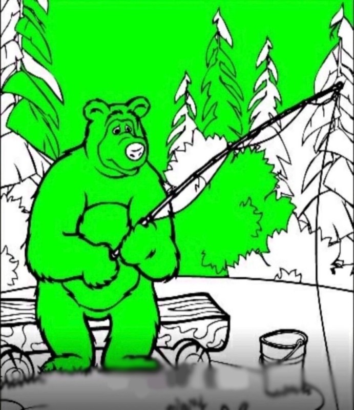 Create meme: meme bear , drawing Masha and the bear, bear coloring book