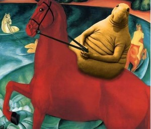 Create meme: Petrov Vodkin bathing the red horse, Petrov-Vodkin bathing the red horse, Vodkin bathing the red horse