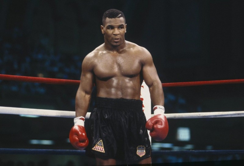 Create meme: Mike Tyson , Evander Holyfield, Mike tyson fight