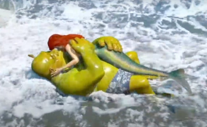 Create meme: shrek and fiona, mermaid , Shrek Fiona the mermaid