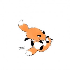 Создать мем: лиса рисунок, аниме животные милые, иллюстрация лиса