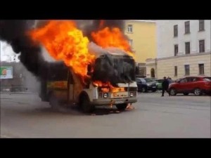 Create meme: burned bus, burning car, burning machine