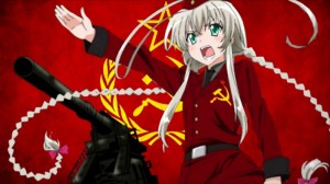 Создать мем: аниме коммунизм, няруко зигует, haiyore! nyaruko-san