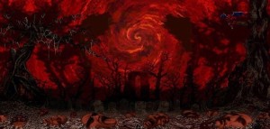 Create meme: red background, dark arts, bloody background