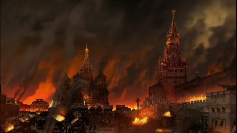 Create meme: the destroyed kremlin, burnt moscow, the Kremlin 