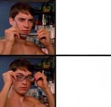 Create meme: meme of spider man glasses, rubs glasses meme, meme Peter Parker wears glasses
