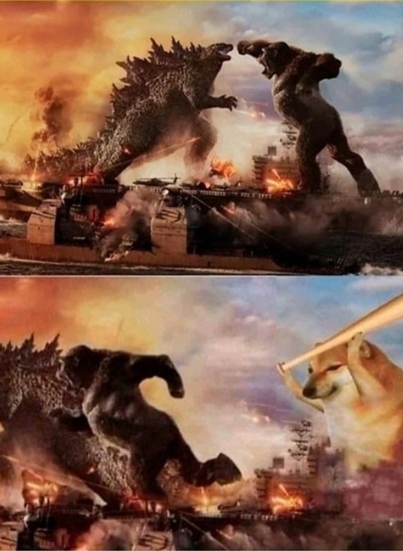 Create meme: Godzilla vs. Kong, godzilla vs kong meme, King Kong vs godzilla