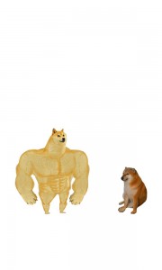 Create meme: strong doge, inflated doge