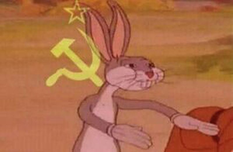 Создать мем: заяц багз банни коммунист, багз банни мем, советский багз банни