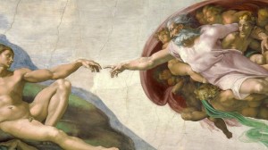 Создать мем: the creation of adam, фреска микеланджело сотворение адама, микеланджело буонарроти сотворение адама