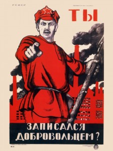 Create meme: old posters, Soviet posters, you volunteered poster