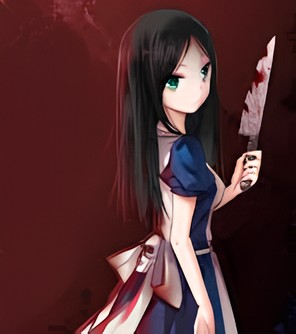 Create meme: anime killer girl, anime with a knife, girl with a knife art