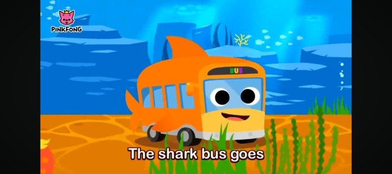 Create meme: shark bus pinkfong, baby shark bus, pinkfong baby shark