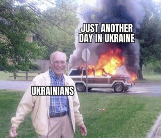 Create meme: grandfather is burning, burning grandfather, everything is going well