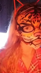 Create meme: face art, face painting, tiger day
