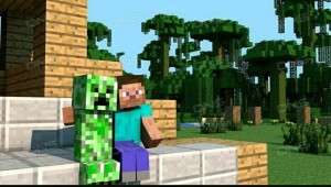 Create meme: cartoon art minecraft, creeper, minecraft and everything else