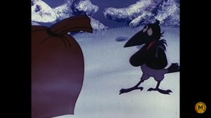 Create meme: Santa Claus and the grey wolf cartoon, crow cartoon Santa Claus and the grey wolf, the crow from the movie father frost and the grey wolf