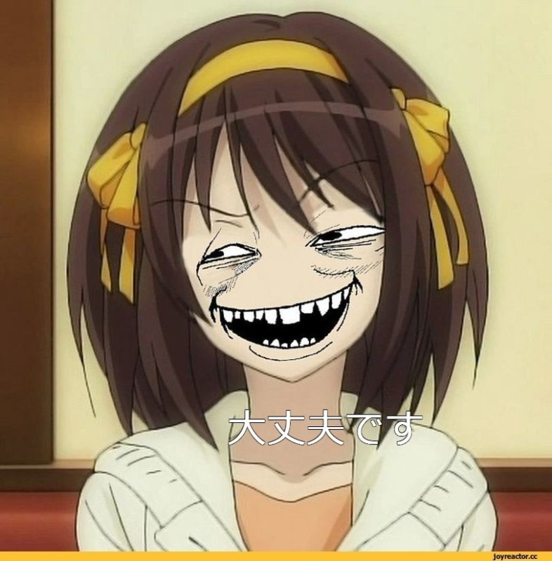 Создать мем: аниме, упоротые персонажи аниме, харухи судзумия улыбается