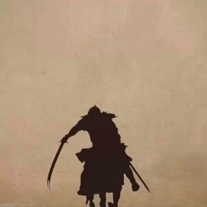 Create meme: silhouette of a warrior, blurred image, muslim warrior shadow art