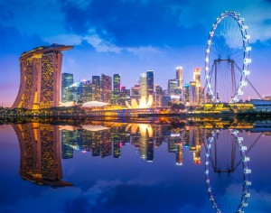 Создать мем: сингапурское колесо обозрения, сингапур город, ночной сингапур