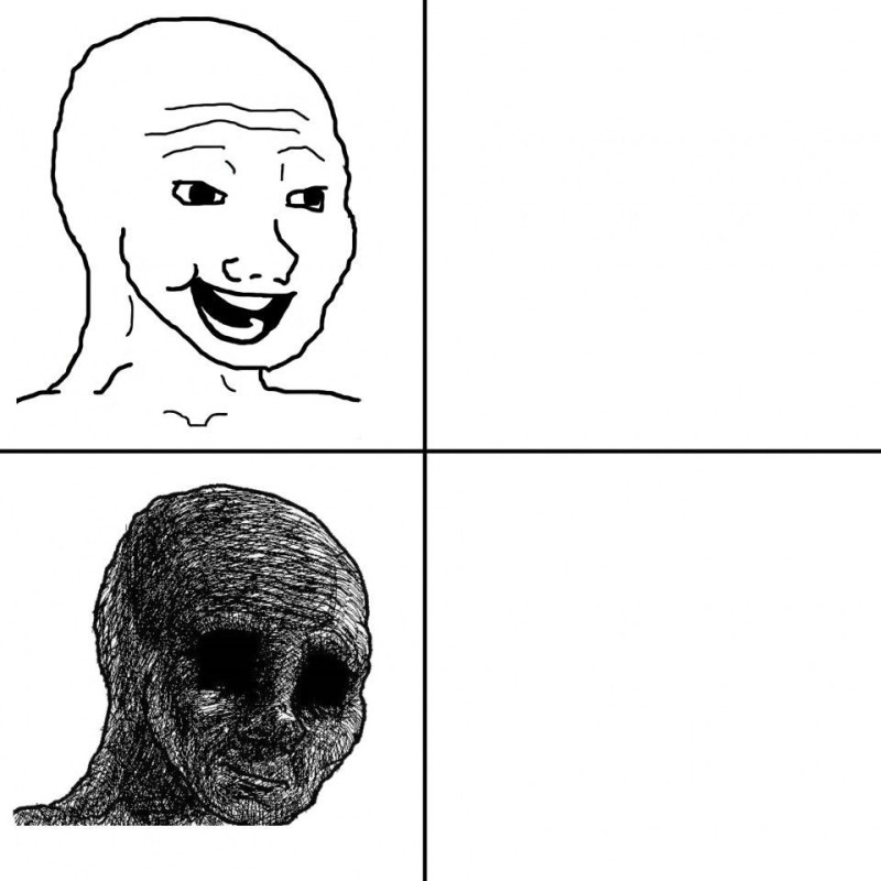 Create meme: wojak , wojak teen meme, wojak depression