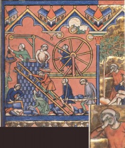 Создать мем: миниатюры средневековья, средние века, каменщики средневековья среднев картинах