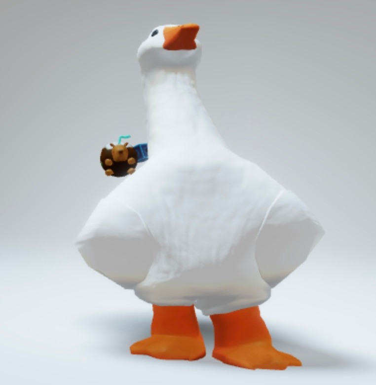 Create meme: white goose , The goose looks out, goose 