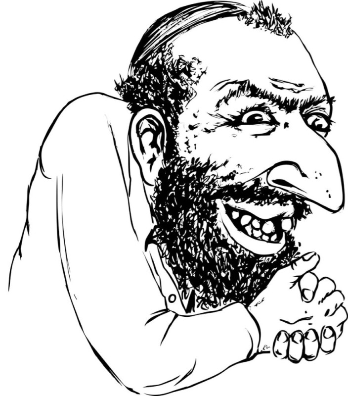 Создать мем: злой еврей, еврей карикатура, хитрый еврей