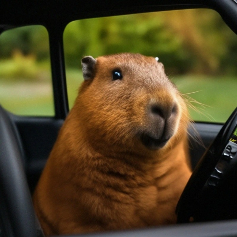 Create meme: little capybara, big capybara guinea pig, capybara guinea pig