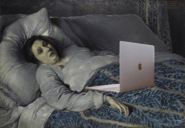 Создать мем: женщина на кровати картина, женщина, интерьер