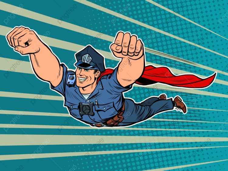 Create meme: pop art policeman, pop art police, police superman