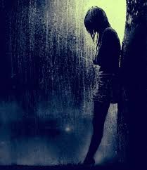 Create meme: sad girl, rain girl, dark image