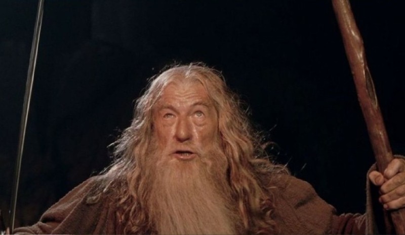 Create meme: you shall not pass Gandalf, Gandalf run you fools, Gandalf 