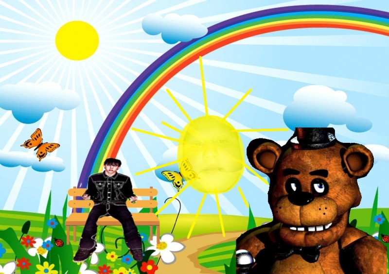 Create meme: background for a kindergarten stand, fnaf Freddy fazber, freddy fnaf 