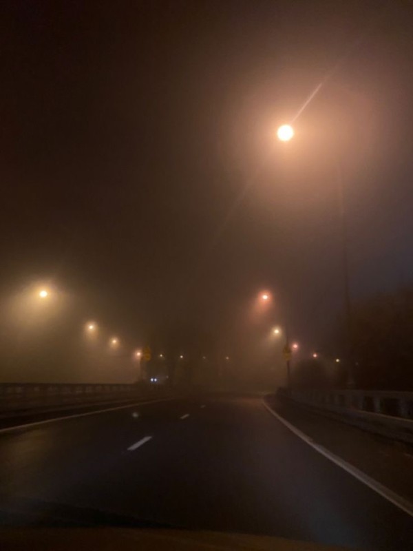 Create meme: the fog at night, track , night track