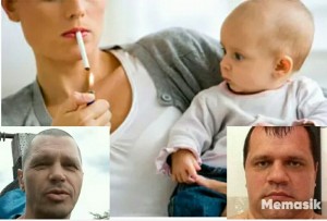 Создать мем: курящая женщина, курение при грудном вскармливании, курящая мать