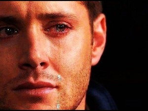 Create meme: supernatural Dean, people, beautiful men crying
