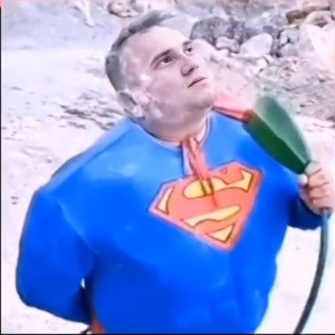 Create meme: a frame from the movie, superman, OU may