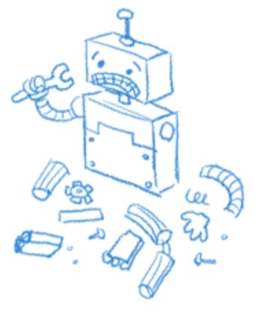 Создать мем: сломанный робот, google робот сломался, робот иллюстрация