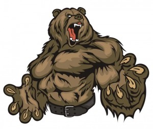 Create meme: the symbol of the Russian bear picture bear sweepy, bear bodybuilder pictures, fierce bear pattern