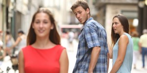 Create meme: guy, girl, wrong guy