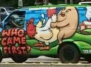 Создать мем: фургон, реклама авто с курицей, автоприколы