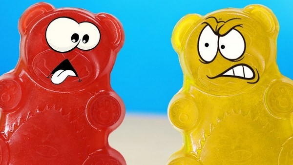 Create meme: jelly bear Valera , jelly bear yellow - bellied, jelly bear HART