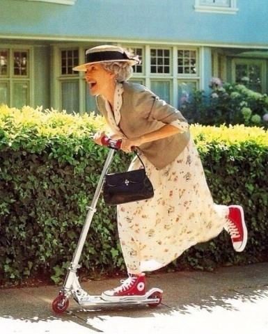 Create meme: granny on a scooter, funny old ladies, funny old lady