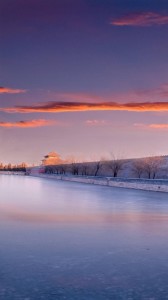Create meme: sunset, winter city sunsets, Izhevsk sunset